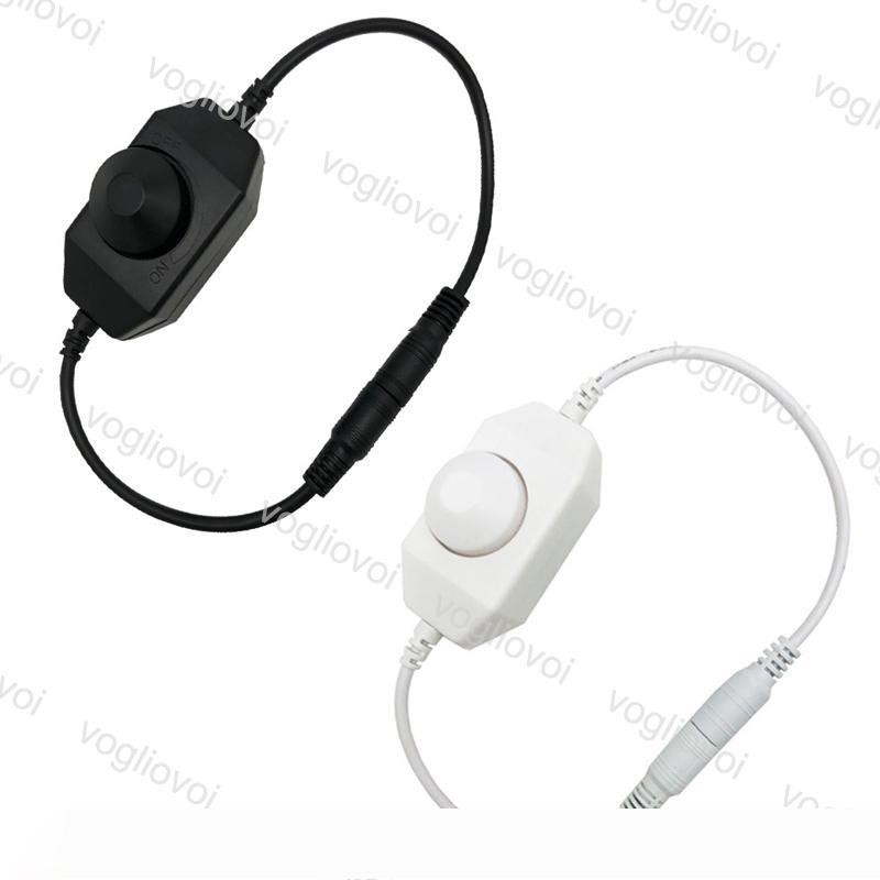 LED Dimmer Switch Brightness Adjust Controller for 3528 5050 5730 5630 Single Color Strip Light DC 12V 24V Black White EUB