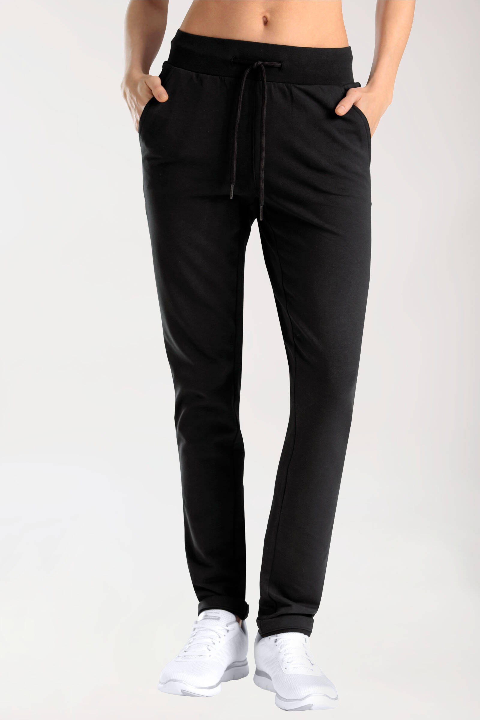 Sweathose Damen Schlupfhose, Schwarz