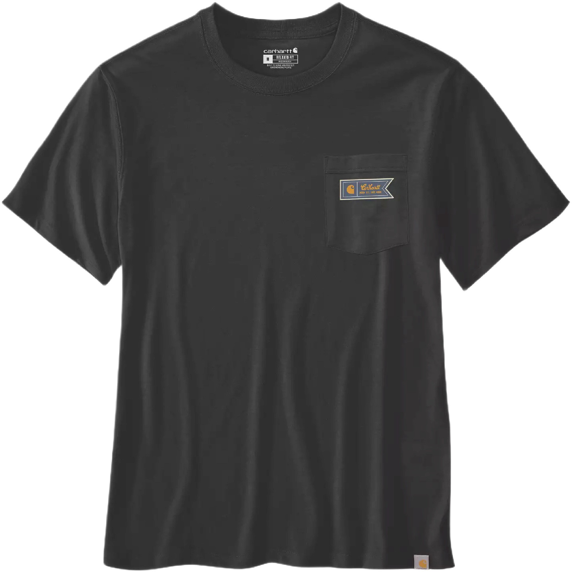 Carhartt Pocket Script Graphic T-Shirt, black, Size S for Men