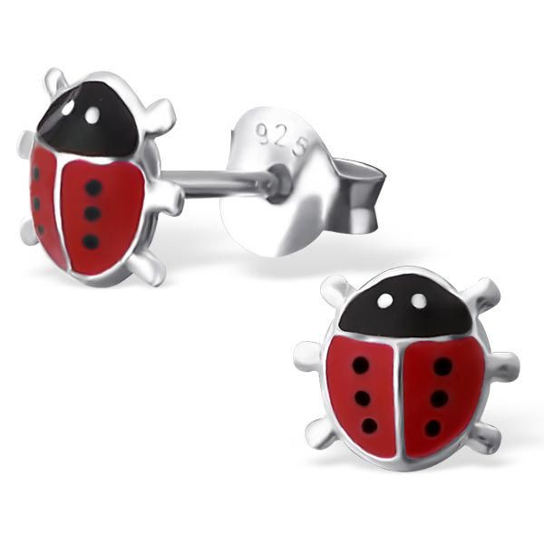Kinder Mädchen Ohrstecker Ohrschmuck Marienkäfer Marini 925er Silber  Geschenkidee