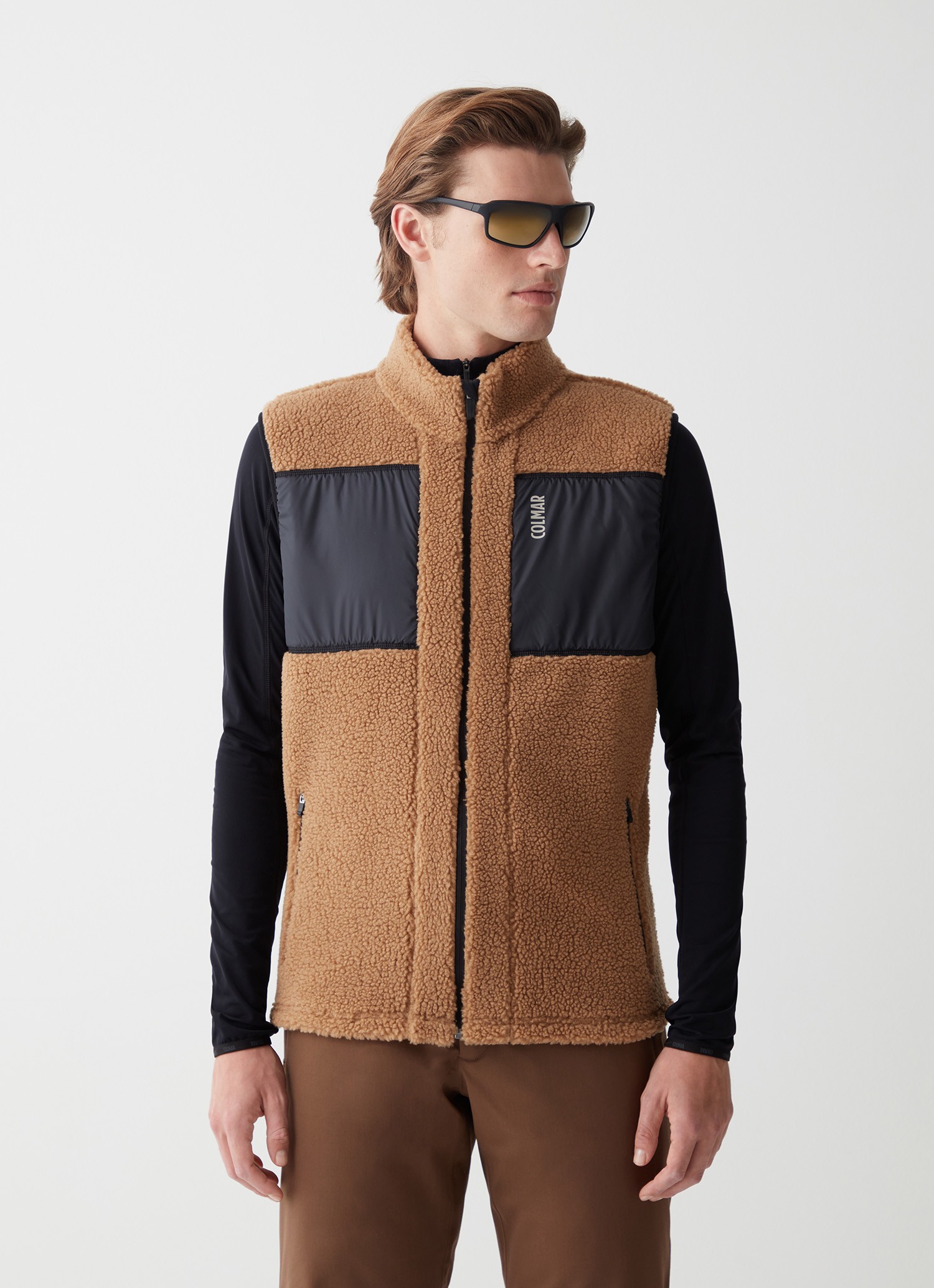 Colmar, Strickweste In Sherpa-optik, Farbe: Marrakech Braun-schwarz, Größe: M