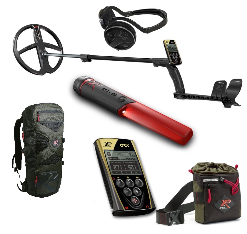 XP ORX X35 28 WSA Metalldetektor + Mi-6 Pinpointer + XP Fundtasche + gratis Basic Rucksack