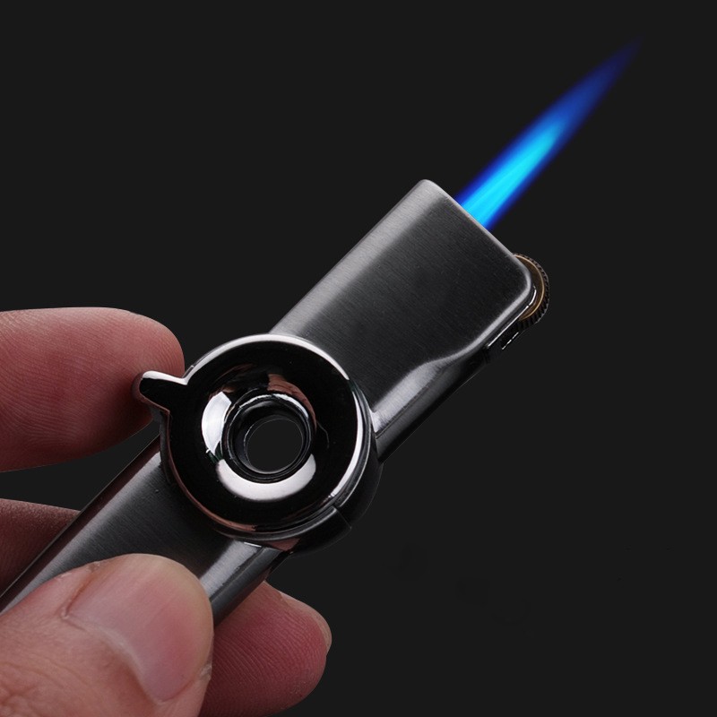 Mini Briquet à Flamme Fixe Gaz Torche Turbo Métal Briquet Cigare Cigarette Accessoires Fumeur Gadget Homme