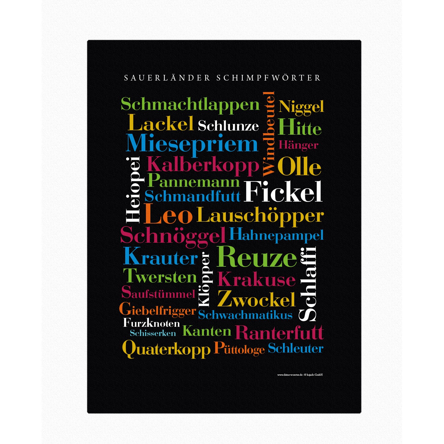 Leinwand Sauerländer Schimpfwörter - Keilrahmen - 50x70 cm