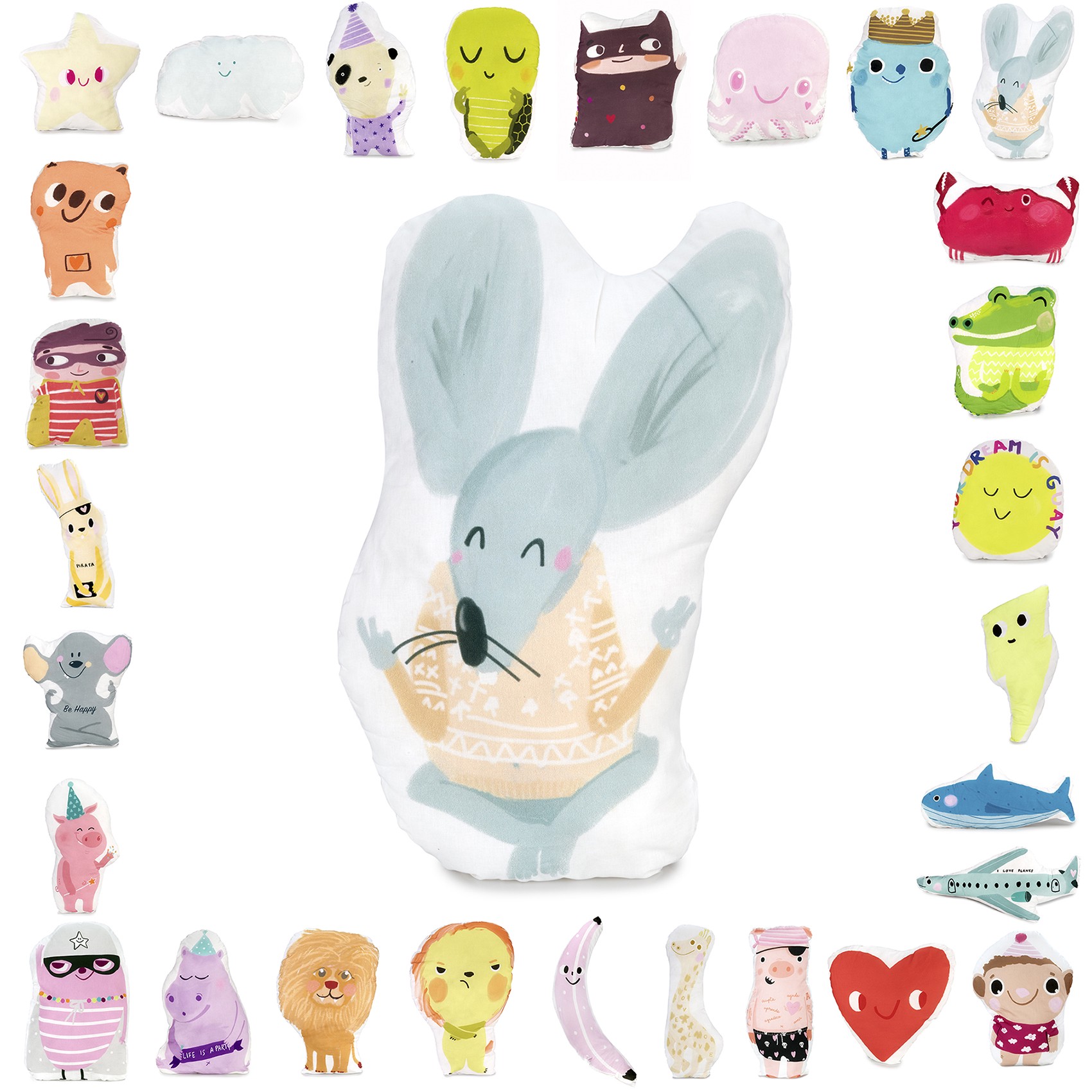 ANRO Anti-Stress Kinder-Kissen zum Schmusen Schlafen und Spielen YogaMaus