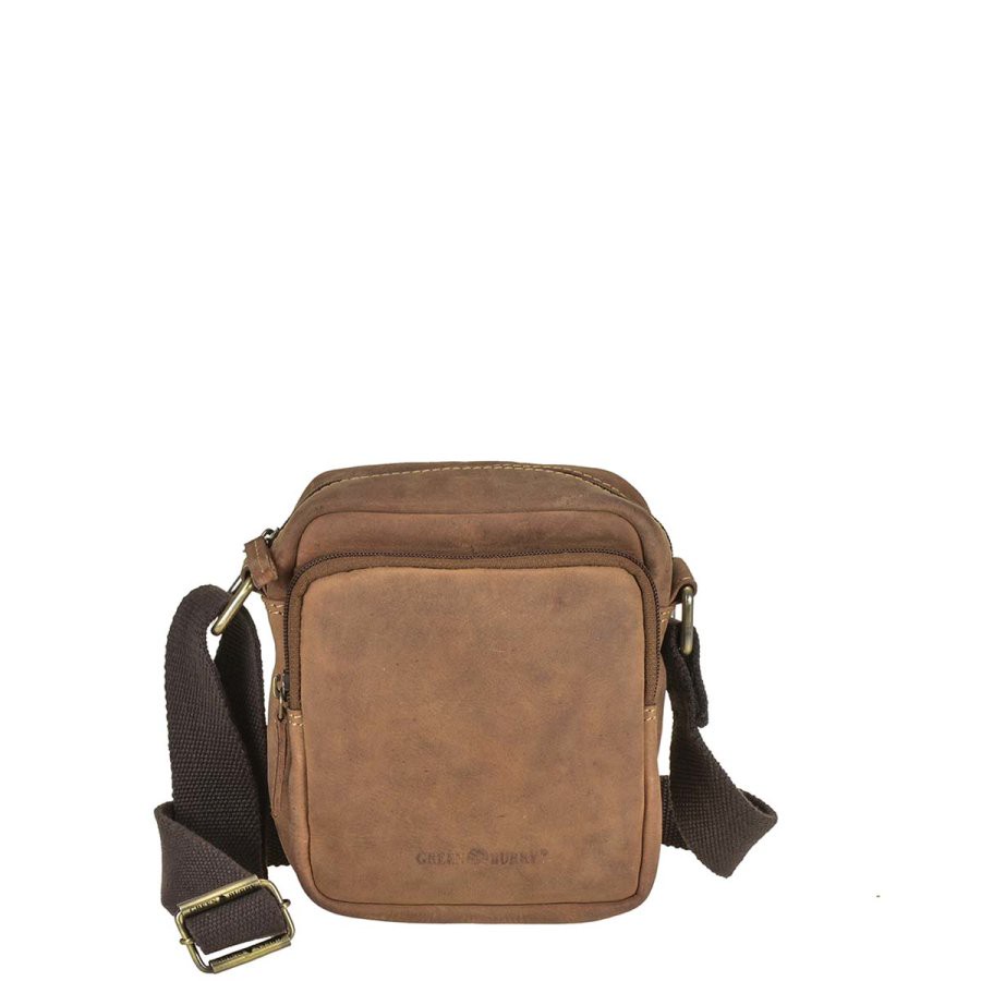 Umhängetasche Leder 16x19cm Vintage 1611 | Greenburry.de