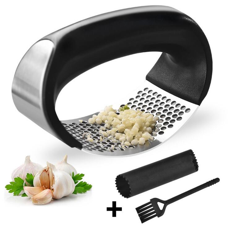 Presse à ail en acier inoxydable broyeur de gingembre presse éplucheur ensemble rouille de qualité alimentaire traitement rapide gadget de cuisin
