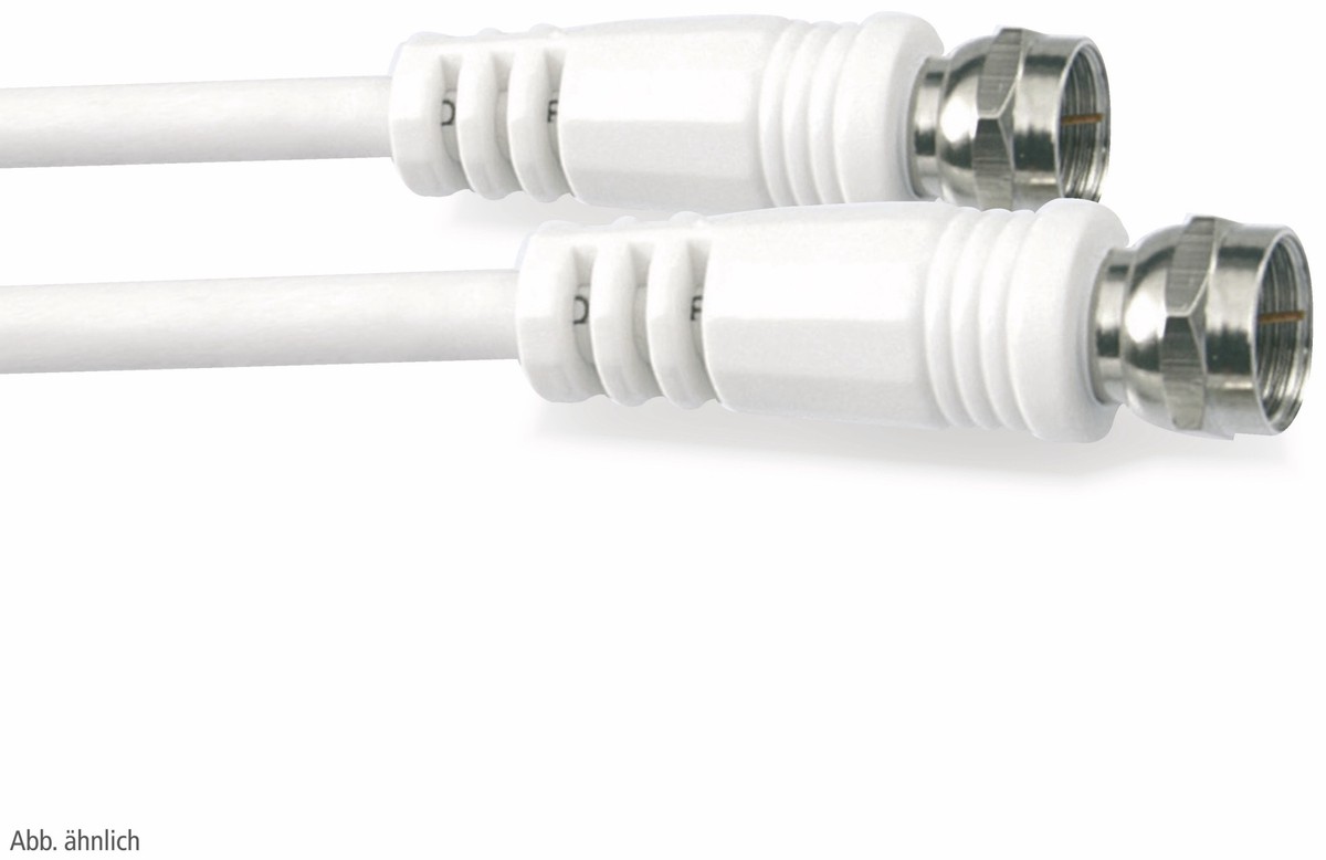S-IMPULS SAT-Antennenanschlusskabel, 2x F-Stecker, weiß, 3,75m, 80dB
