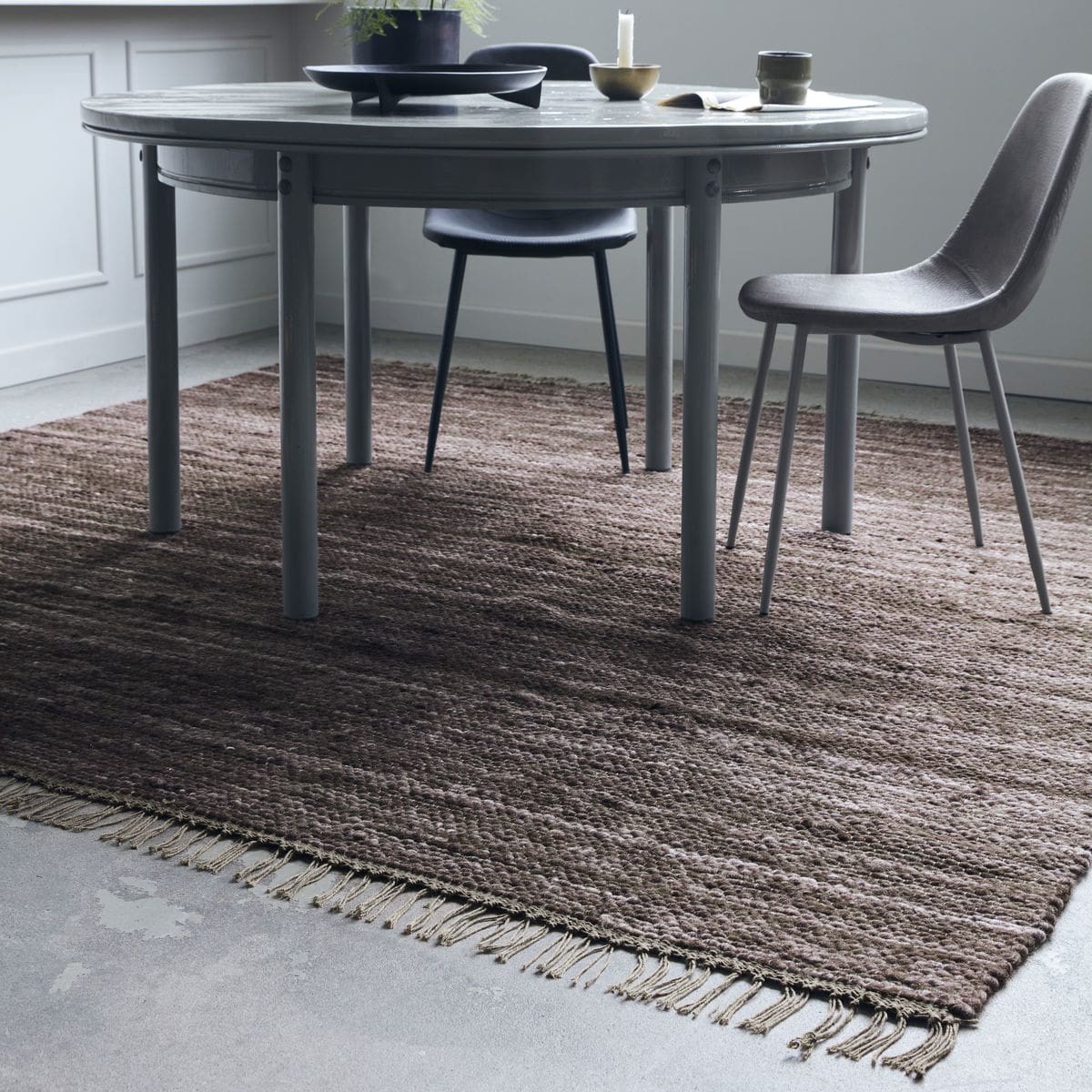 House Doctor Hafi-Teppich - braun 250x250cm