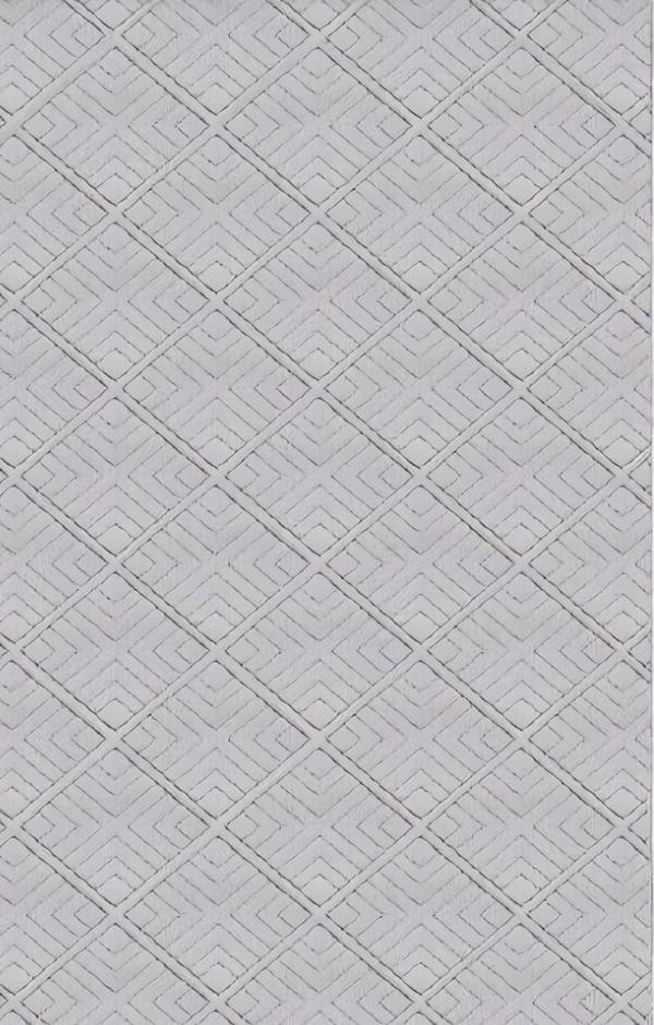 Teppich Kurzflor Unifarben Grau Rauten Muster Geometrisches Design