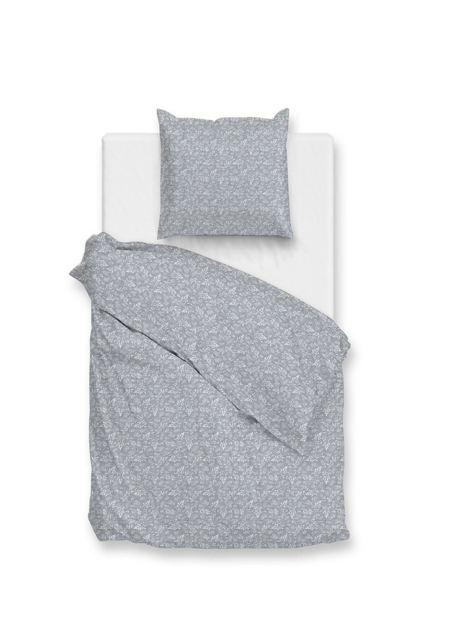 Zo! Home Cotton Bettwäsche 135x200 Petali di Lino Denim blau jeans Miniblätter