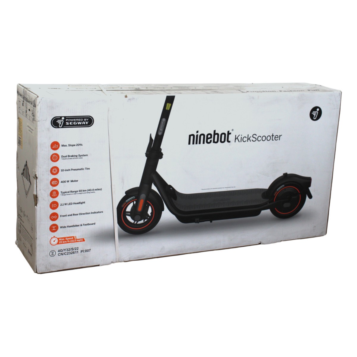 Ninebot by Segway F65I E-Scooter Elektroscooter Schwarz 400 W