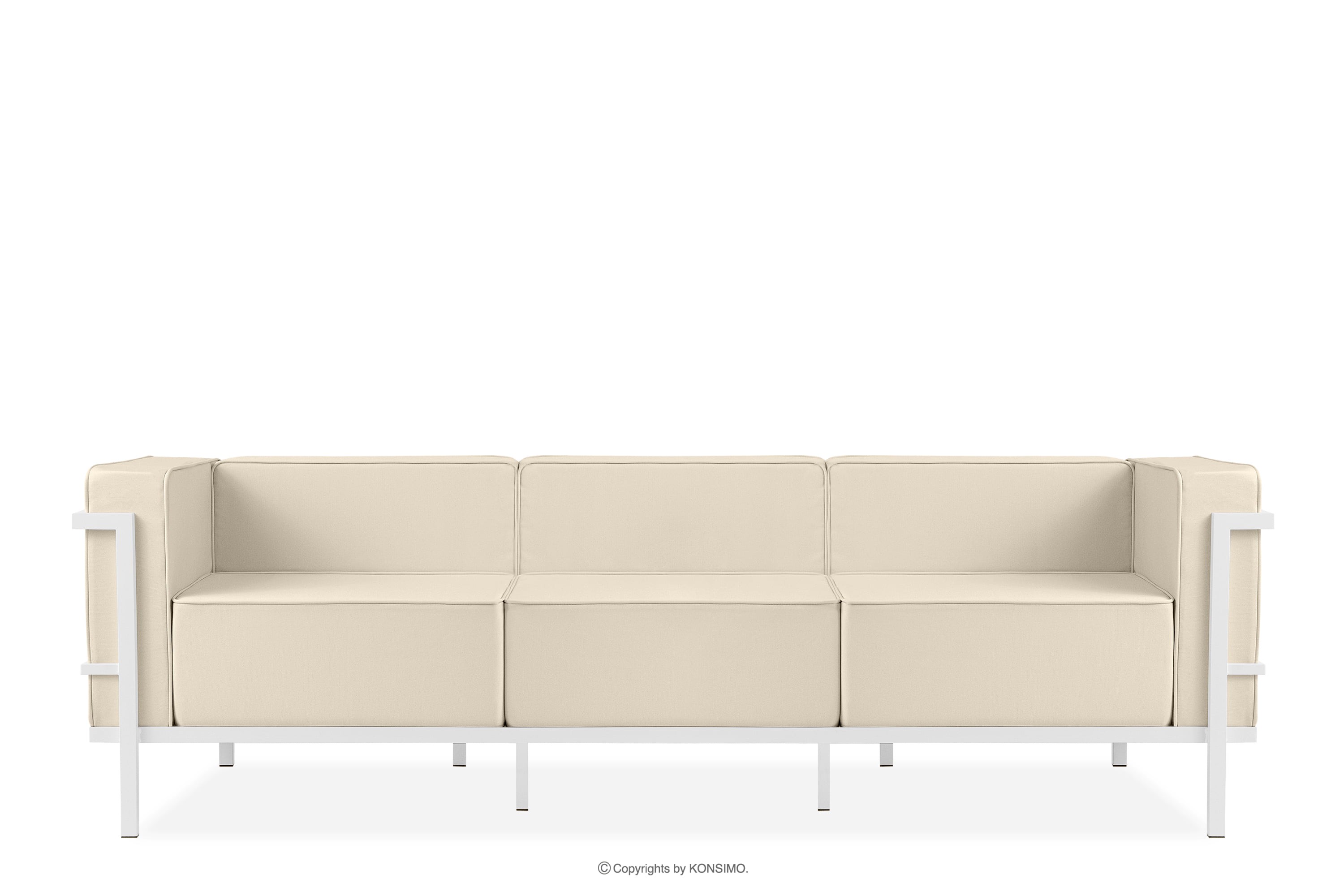 Modernes Gartensofa auf Metallfüßen weiß/cremeweiß TRIGLO