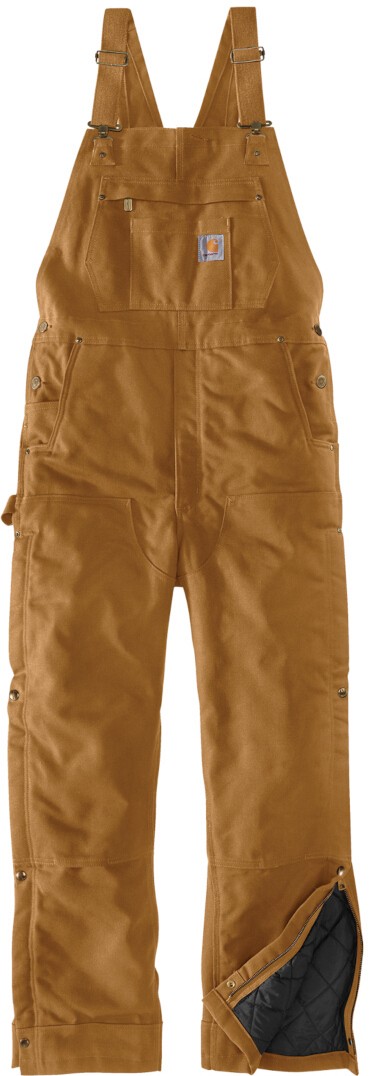 Carhartt Firm Duck Insulated Latzhose, braun, Größe L für Männer