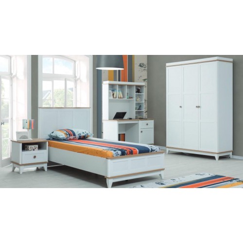 Jugenbett Kindermöbel Kinderbett Komplette Weiß Holz Set 4tlg Modern