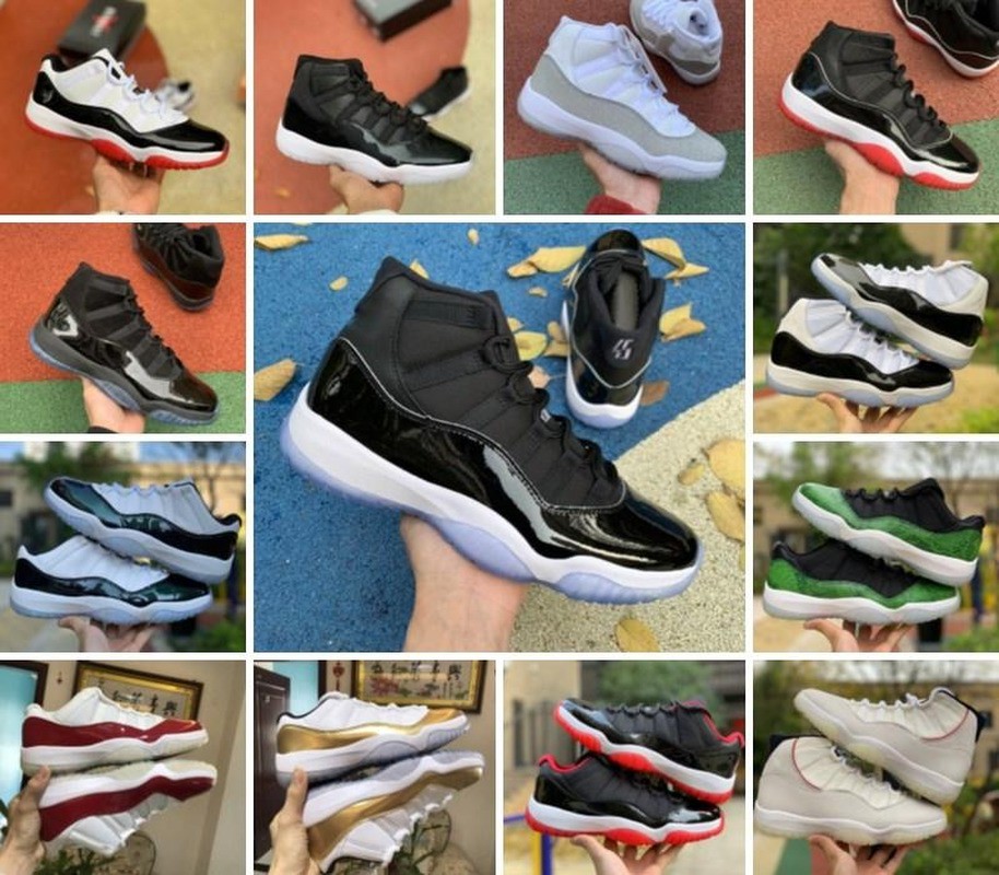 Free delivery The New 11 11s Mens basketball Concord 23 New Bred cap and gown space jam metallic silver Mens Sports trainers Sneakers shoes