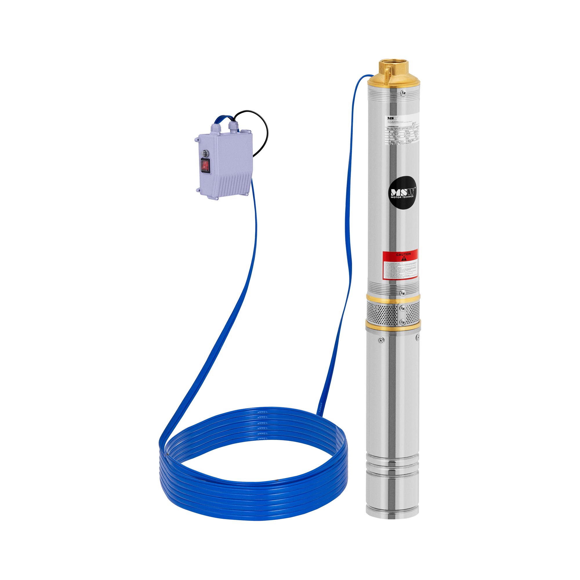 Čerpadlo do studny 95 mm / 3,75'' 6000 l/h 550 W kabel 50 m / dopravní výška 57 m ušlechtilá ocel - Čerpadla do studní MSW