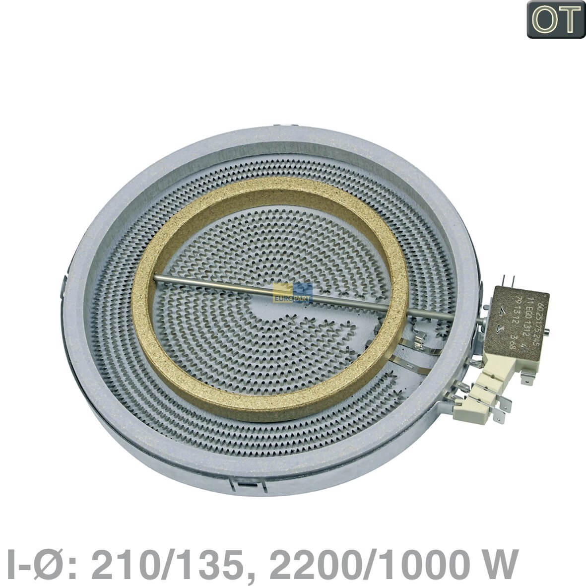 Strahlheizk?rper 2kreis 210/135mm BSH 00436626 EGO 10.51213.492 f?r Kochfeld (00436626)