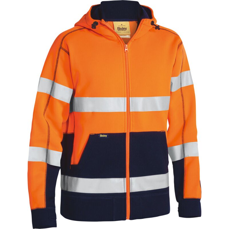 Bisley Warnschutz-Kapuzenpullover HI VIS FLEECE HOODIE Fleecepullover orange L