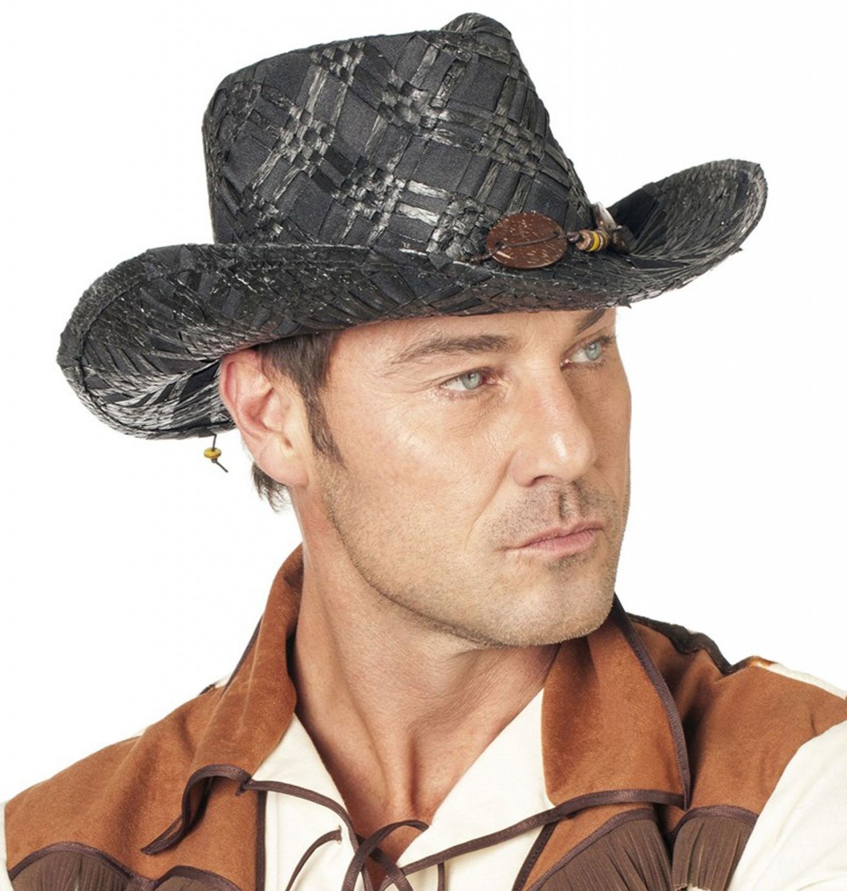 Wild West Strohhut Deluxe Schwarz