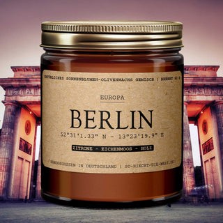 Berlin Duftkerze - Zitrone | Eichenmoos | Holz - Einzelne Kerze