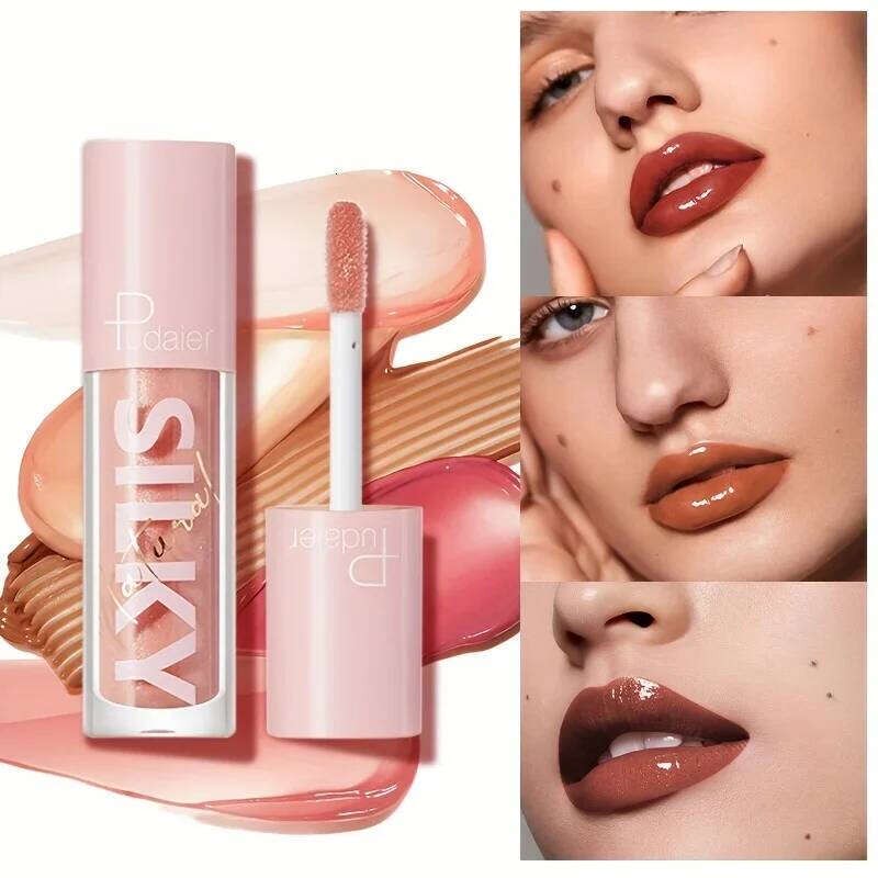 Long-Lasting Shimmer Liquid Lipstick - Hydrating Non-Sticky Plumping Lip Gloss Moisturizing Lightweight Natural Nude Tint X250710