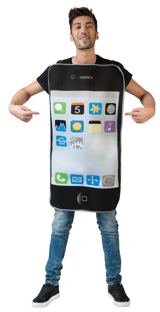 Smartphone Kostüm Für Erwachsene | 50 - Schwarz  | Wir machen Party.de |