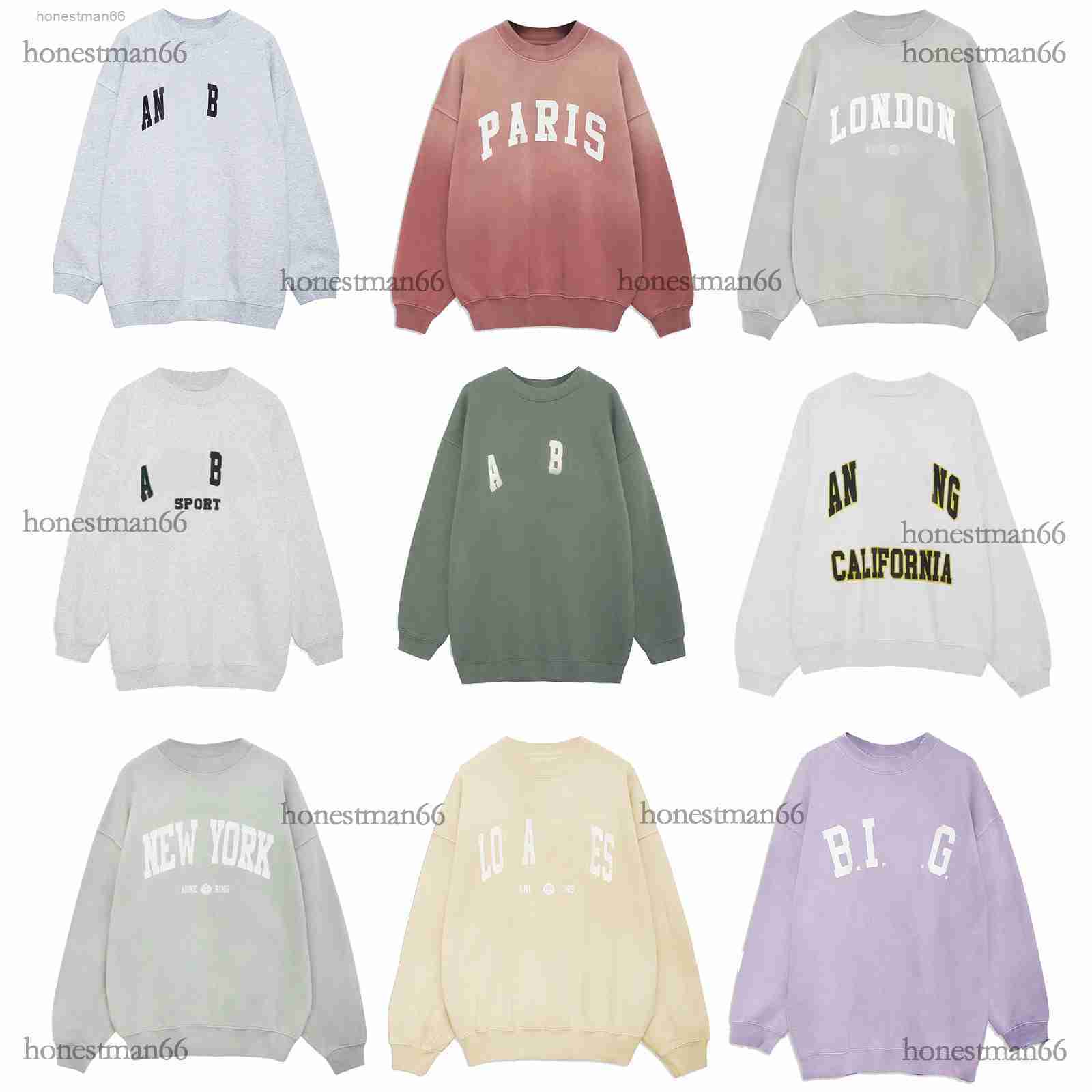 23AW Anines Femmes Pull Designer Sweat À Capuche Coton Pull Sportshirt Classique Lettre Broderie À L'intérieur Polaire Col Rond Sweat Manches Lon