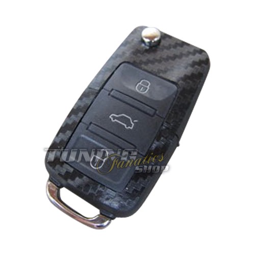 Schlüssel Carbon Design Dekor Folie Aufkleber WEISS 3er für VW Seat Skoda