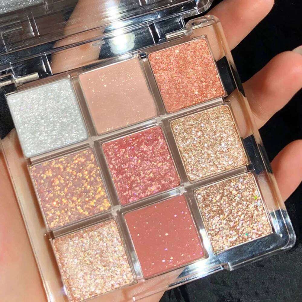 Full Pierlescent Sparkling Butter beurre rose rose orange à neuf couleurs Palette de maquillage à paupières paillettes à fard à paupières