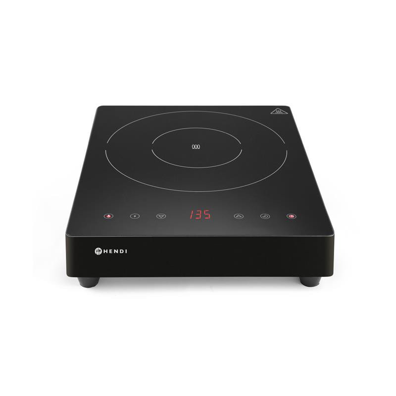 HENDI Induktionskocher digital 35°C bis 240°C 34 x 42 x 8,5 cm Keramikplatte 3500 W, Gastro Edelstahl Kochplatte Induktionsherd