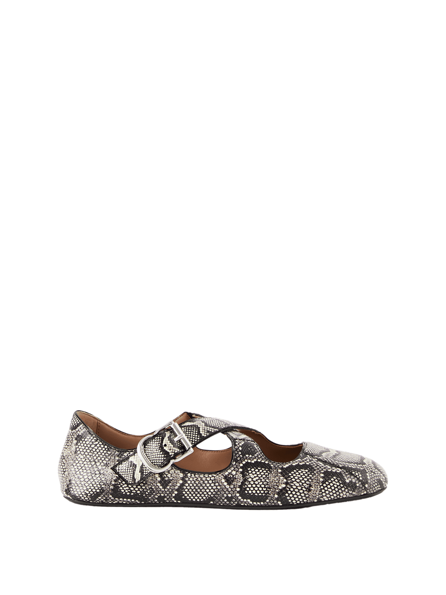 Ballerina 'Criss Cross' aus Leder Grau