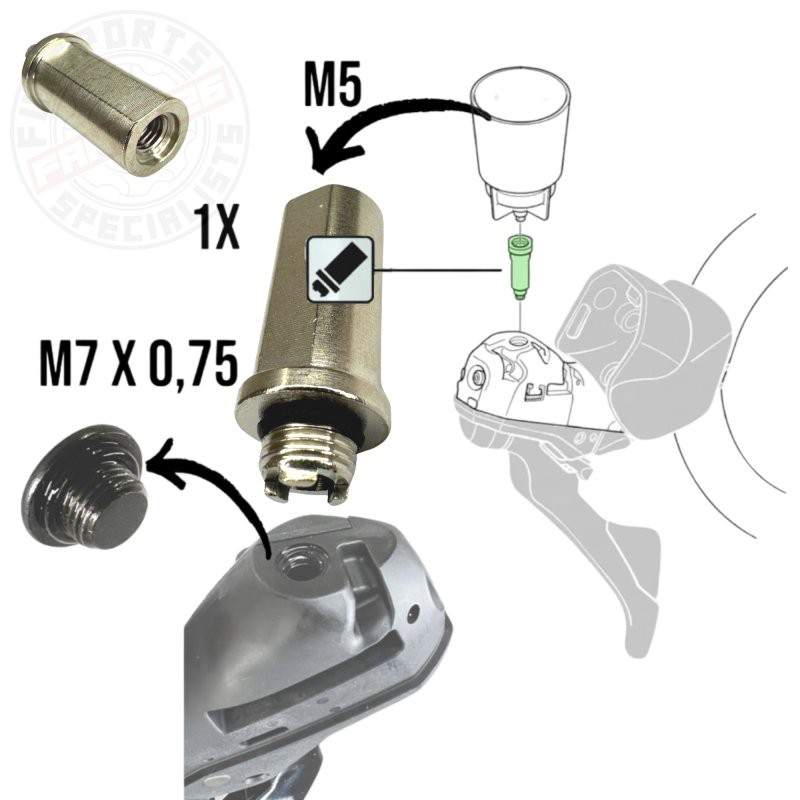 M7 Rennrad / Gravel Adapter zum Entlüften von Road Scheibenbremsen M5 auf M7*0,75