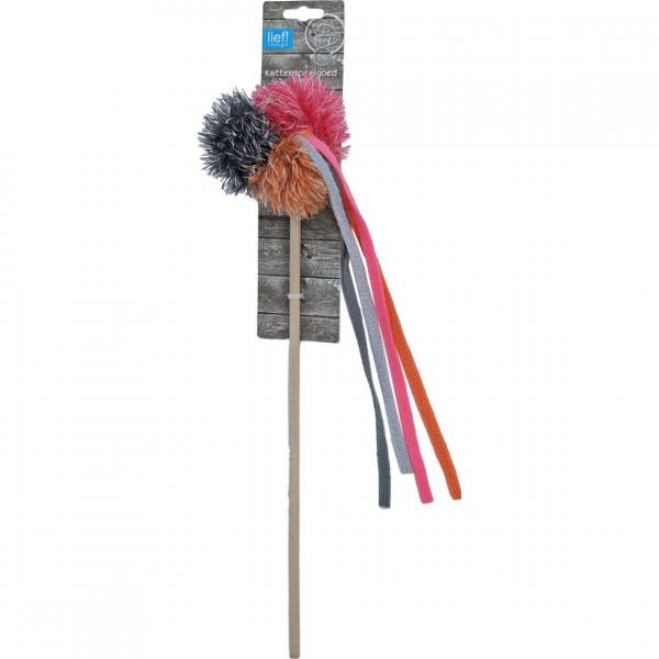 Lief! Spielzeug Katze am Stiel rosa/orange 40 cm