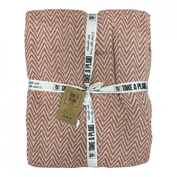 Take a Plaid 24 recycelte Baumwolle rostbraun 125 x 150 cm