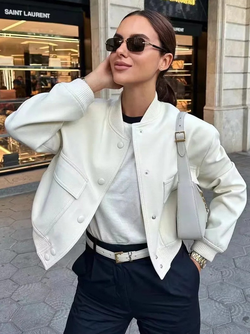 Bomberjacke  lässige Streetwear-Uni-Jacke für Damen