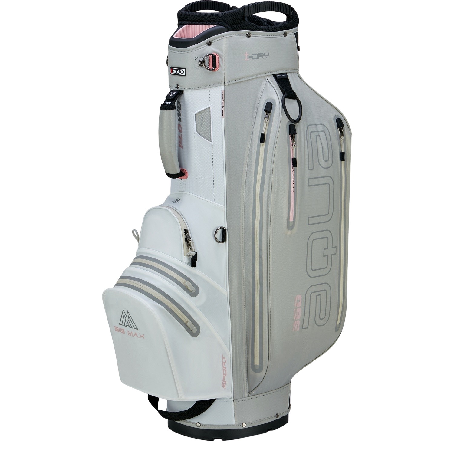 BIG MAX Cartbag Aqua Sport 360, blanc/rose gris/