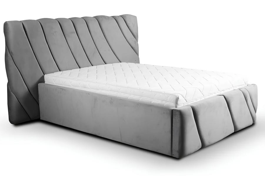 Schlafzimmer Doppelbett Bett 180сm Matratze Grau moderner Stil Holz