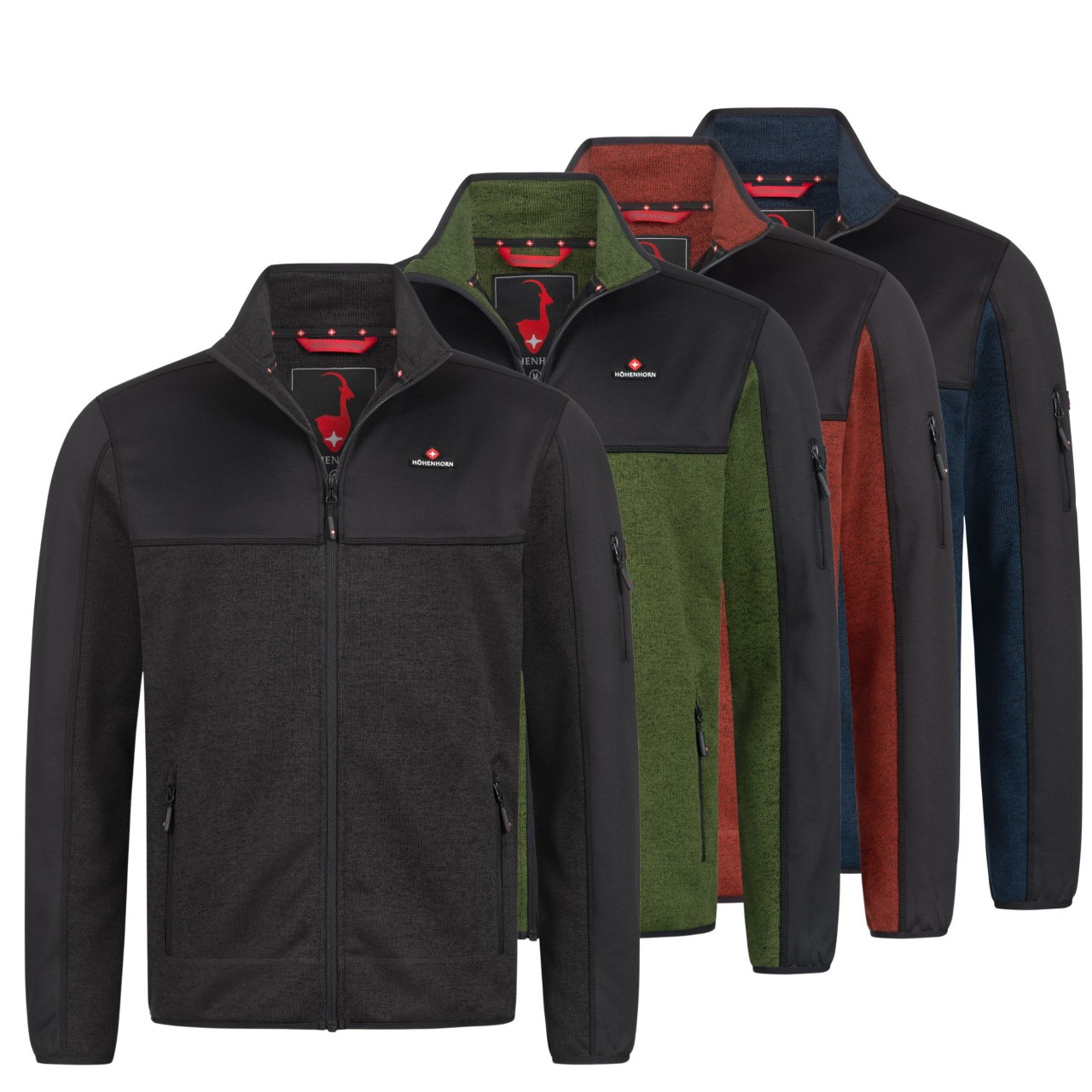 Höhenhorn Naurun Herren Fleecejacke Hybridjacke Strickjacke Softshell XL Rot