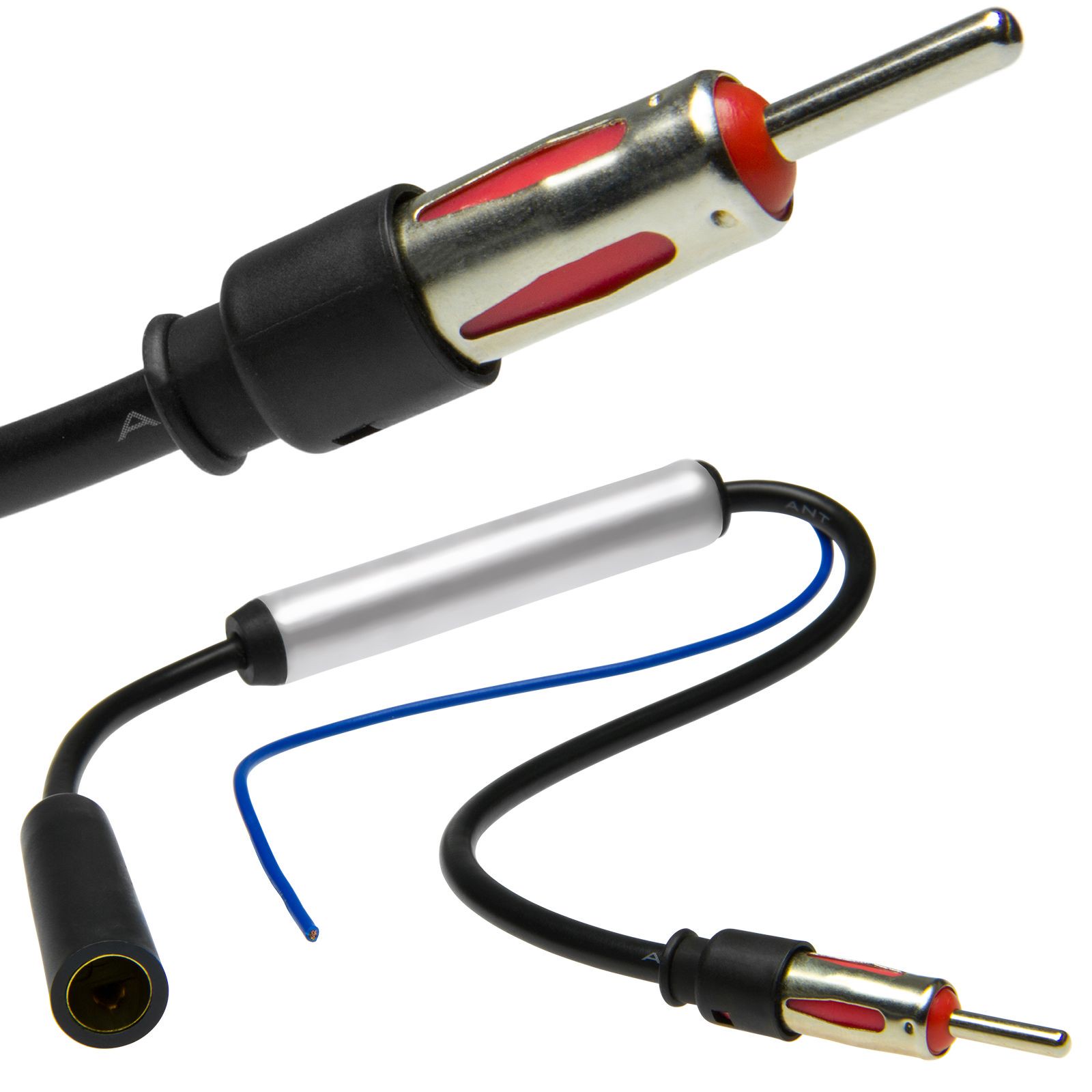 Antennen Signal Verstärker Radio Adapter Kabel DIN Stecker AM / FM Auto PKW KFZ