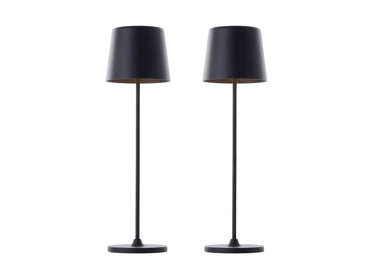 BRILLIANT LED-Akku-Tischleuchte Kaami, 2 W, 310 lm, 3000 K, schwarz, 2er Set
