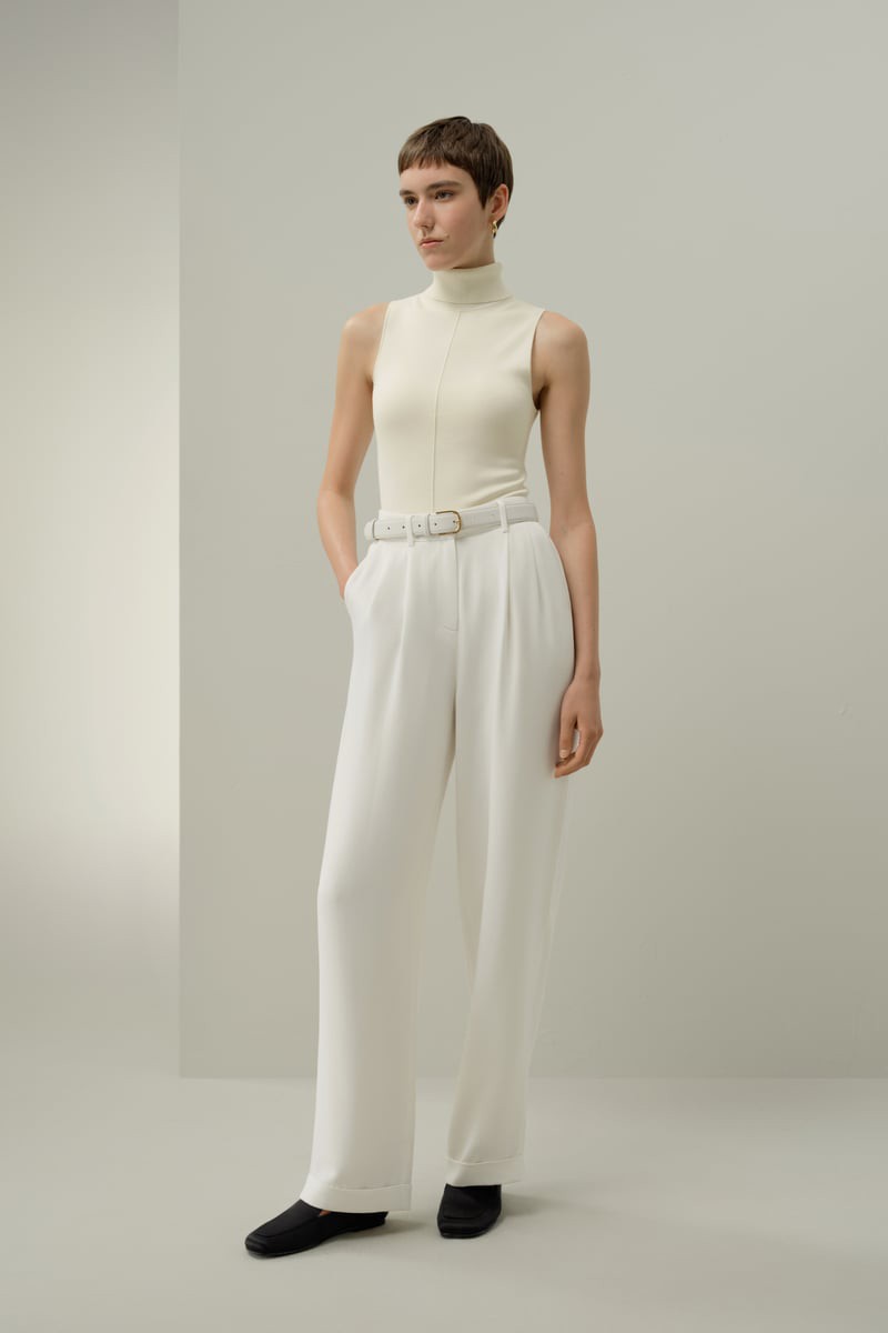 LILYSILK Ledergürtel Weiß Gr. M - 100% Rindsleder, Goldene Schnalle, 3cm Breit, Klassisch & Modern