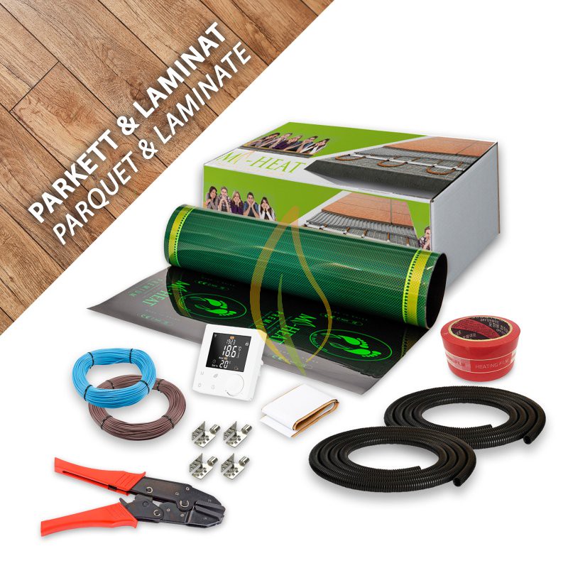 Komplett-Set Premium Heizfolie für Parkett & Laminat 12m