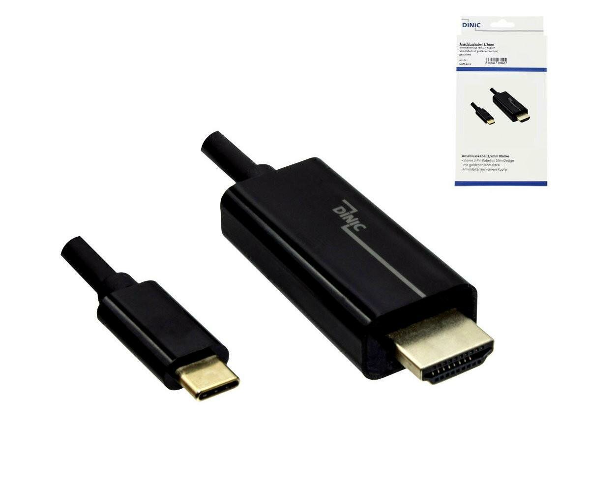 DINIC USB-C auf HDMI Kabel, 4K2K bei 60 Hz, HDCP, HDR, 2 m, Schwarz (USBC-HDMI-2S