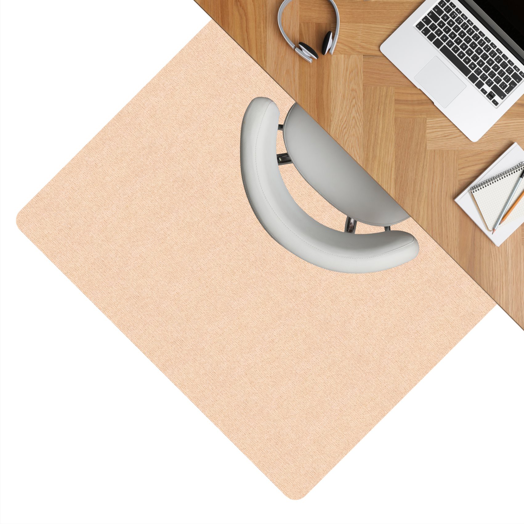 Bürostuhlunterlage Bodenschutzmatte Teppich Schreibtischstuhl Unterlage selbsthaftend NEMESIS Creme 090x120cm