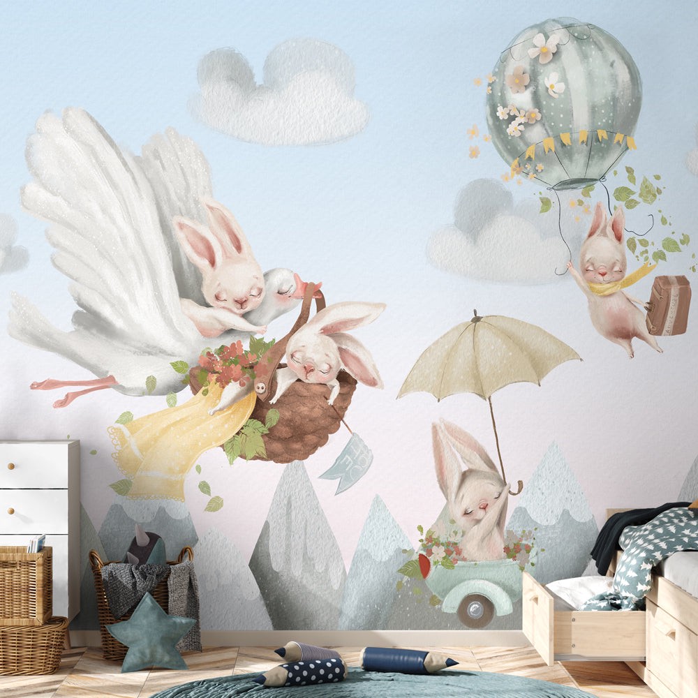 Reisende Hasen Fototapete