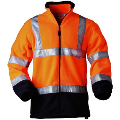 Warnschutz-Fleecejacke BENEDIKT, warn-orange/marine-blau, Größe S