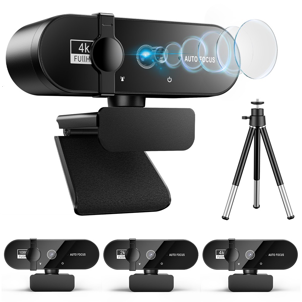Webcams webcam 4k Professional 1080p web cam complet HD pour PC USB Caméra Streaming 2K Computer Autofocus webcan avec microphone 230817