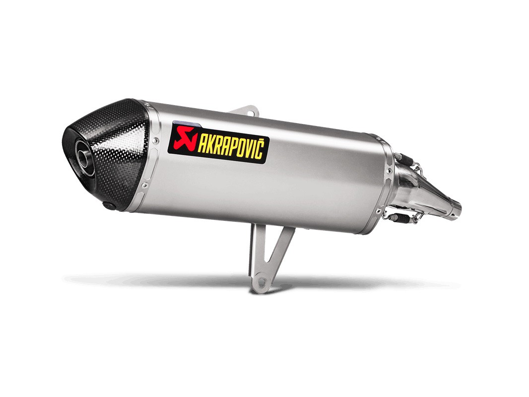 Akrapovic Slip-On Line bageste lyddæmper, sølv