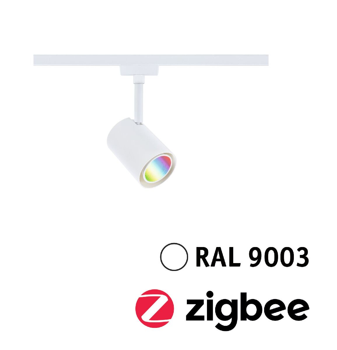 Paulmann URail LED Schienenspot Smart Home Zigbee 3.0 Luxe GU10 350lm 4,8W RGBW+ dimmbar 230V Signalweiß